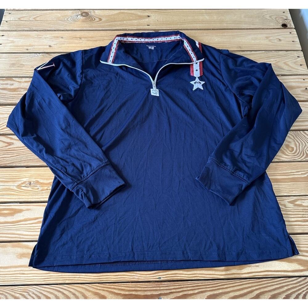 Equine Couture 1/4 Zip Long Sleeve Top Size 2XL Women’s Navy